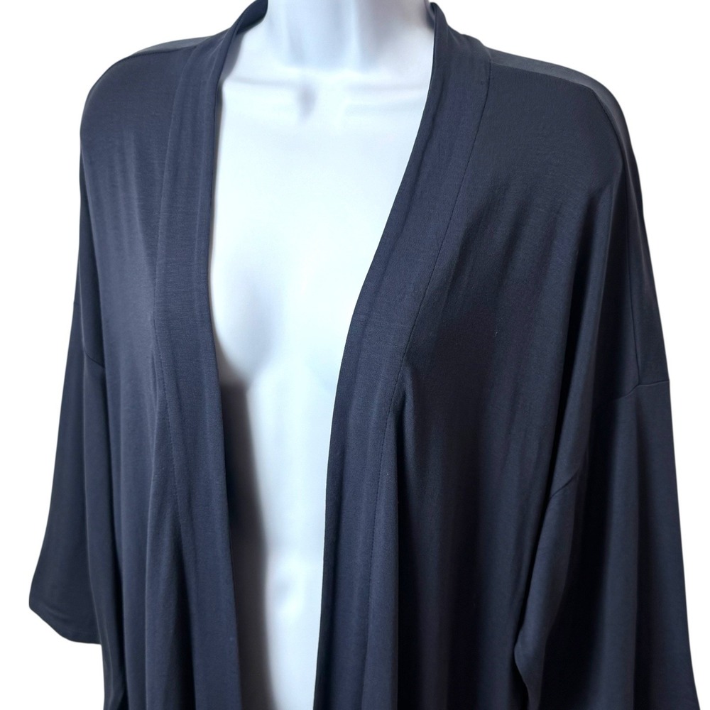 Eileen Fisher Slate Blue Open Front Duster Cardigan Capsule Chic Old Money 1X - Picture 3 of 13